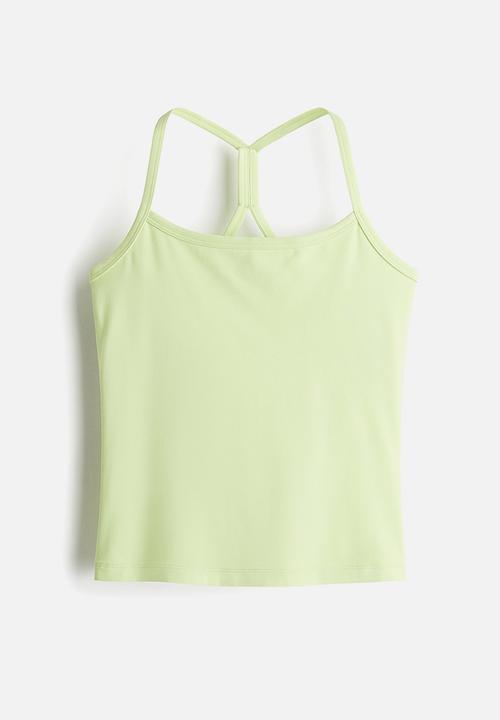 H&M - Integral-bra sports strappy top with softmove™ - light green