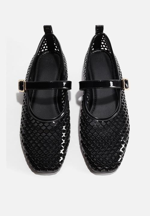 H&M - Perforated mary jane ballet pumps - black