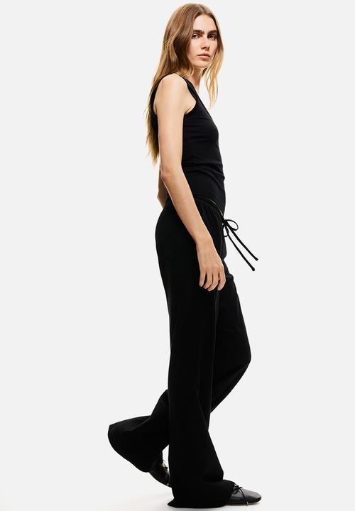 H&M - Cotton drawstring trousers - black