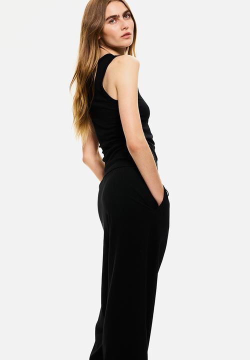 H&M - Cotton drawstring trousers - black