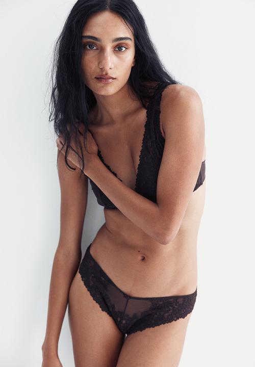H&M - 2-pack lace brazilian briefs - dark brown