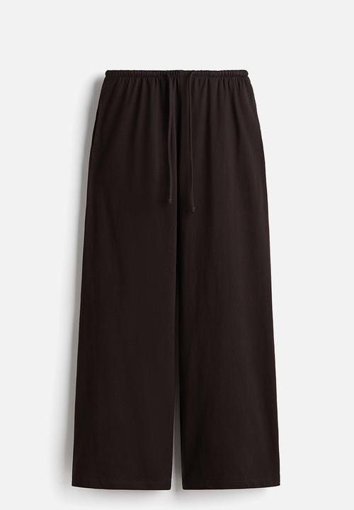 H&M - Cotton drawstring trousers - dark brown