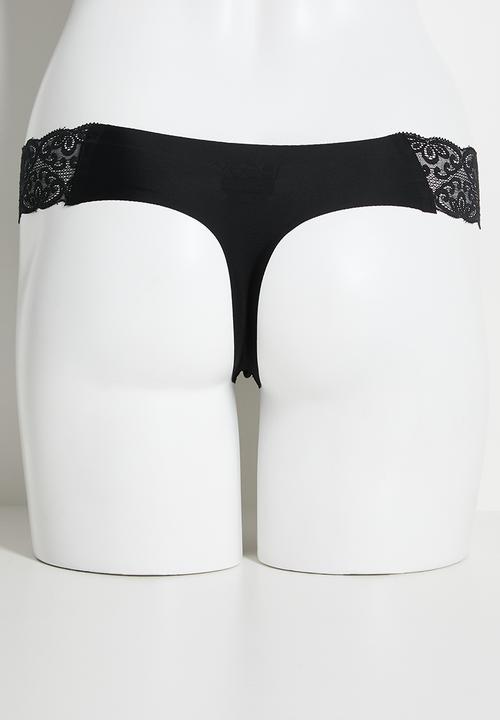 Cotton On - Party Pants Seamless G String 5 Pack - Black/Black/Frappe/Frappe/Cream
