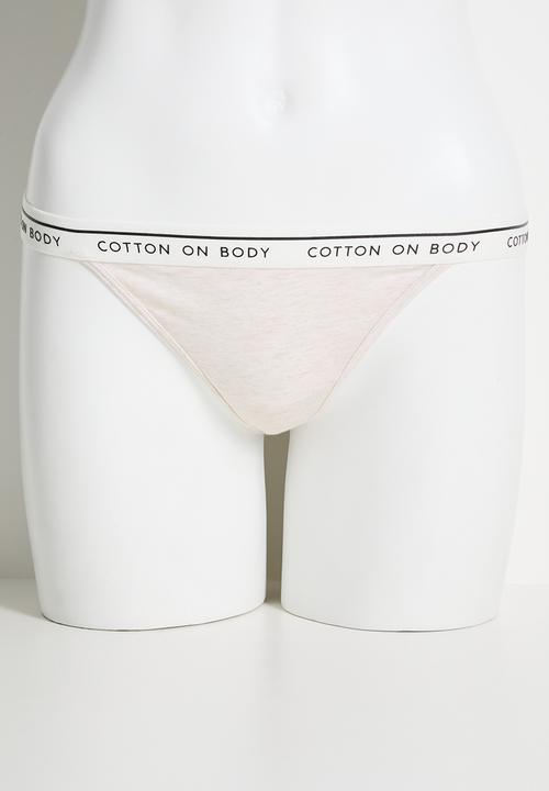 Cotton On - Branded Cotton Tanga G String Brief 5Pk - multi