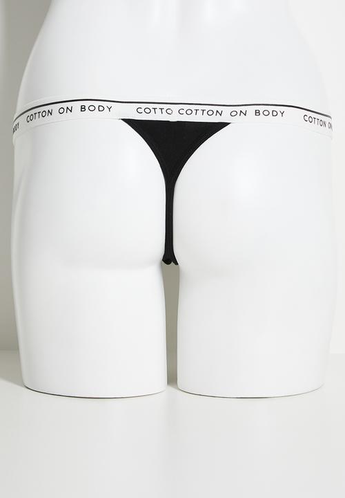 Cotton On - Branded Cotton Tanga G String Brief 5Pk - multi