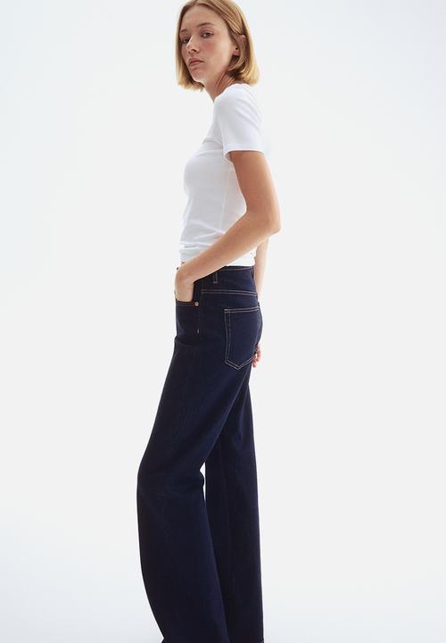 H&M - Bootcut high jeans - dark denim blue