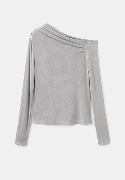 MANGO - T-shirt creponi - gray