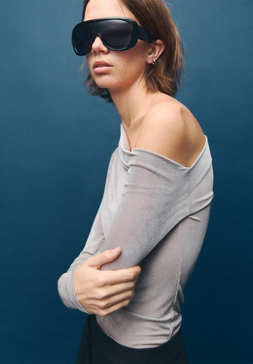MANGO - T-shirt creponi - gray