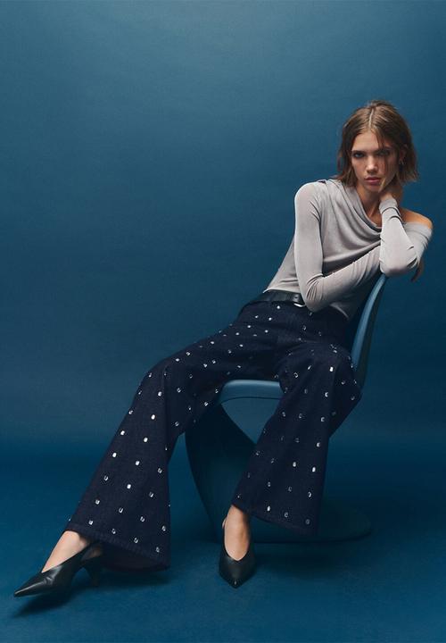 MANGO - Jeans leo - open blue