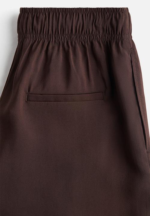 H&M - Wide tie-belt trousers - dark brown