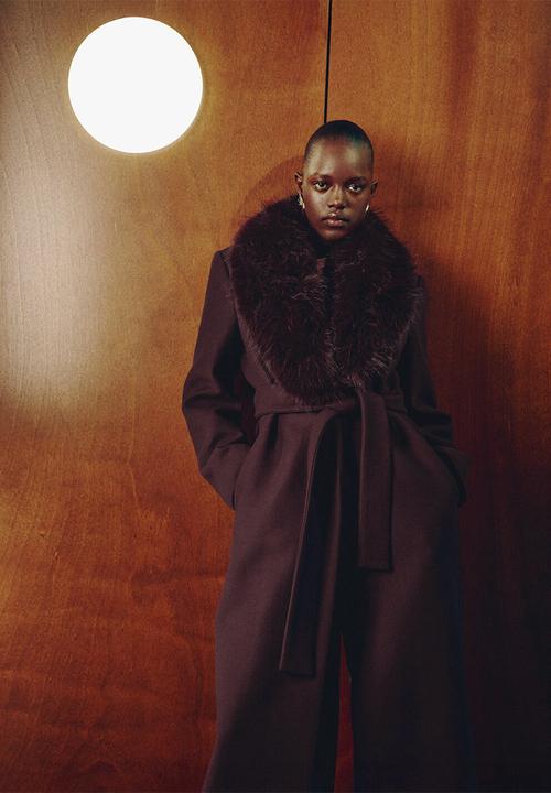 MANGO - Coat dolce - dark red