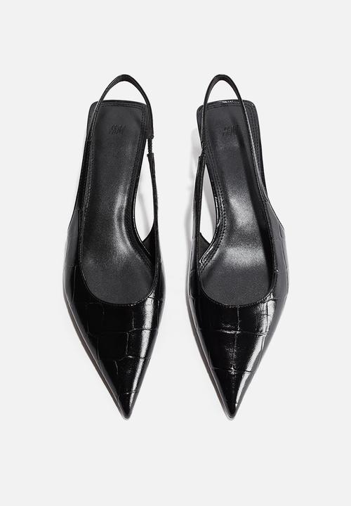 H&M - Kitten-heeled pointed slingbacks - black