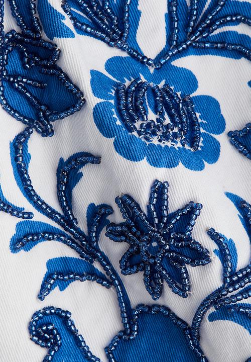 H&M - Bead-detail strappy top - white flowers