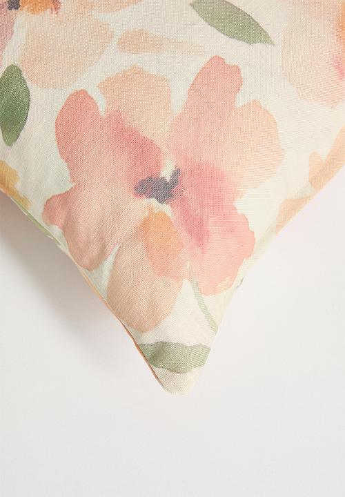 Sixth Floor - Autumn leaves printed cushion cover - multi