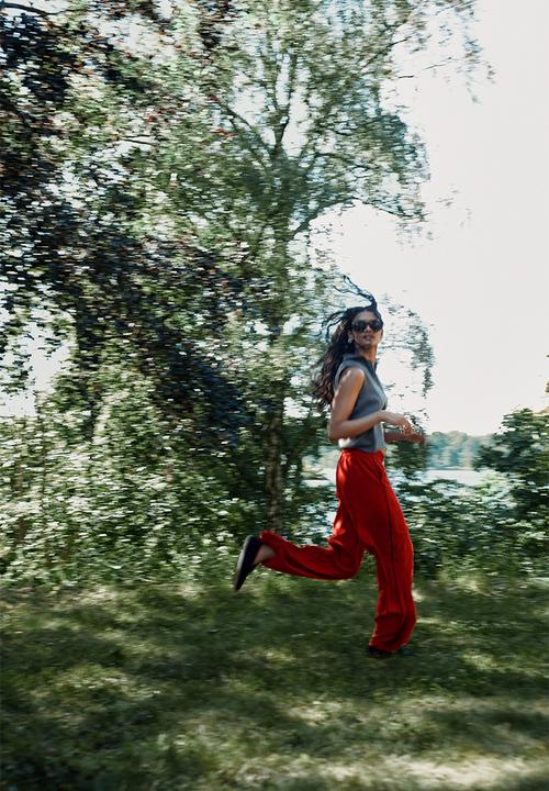 H&M - Wide drawstring trousers - red