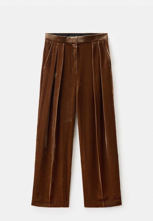 MANGO - Trousers velvet - dark brown