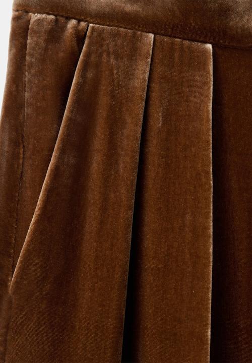 MANGO - Trousers velvet - dark brown