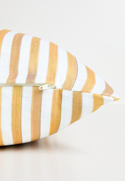 Sixth Floor - Stripe printed cushion cover - Rust