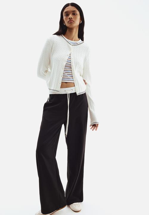 H&M - Wide drawstring trousers - black