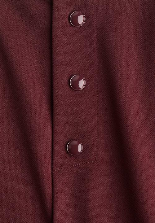 H&M - Button-front skort - burgundy