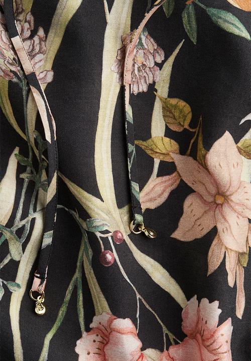 H&M - Frill-collar blouse - black/floral 