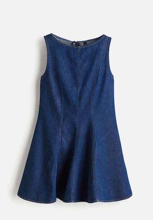 H&M - Flared-skirt denim dress - dark denim blue
