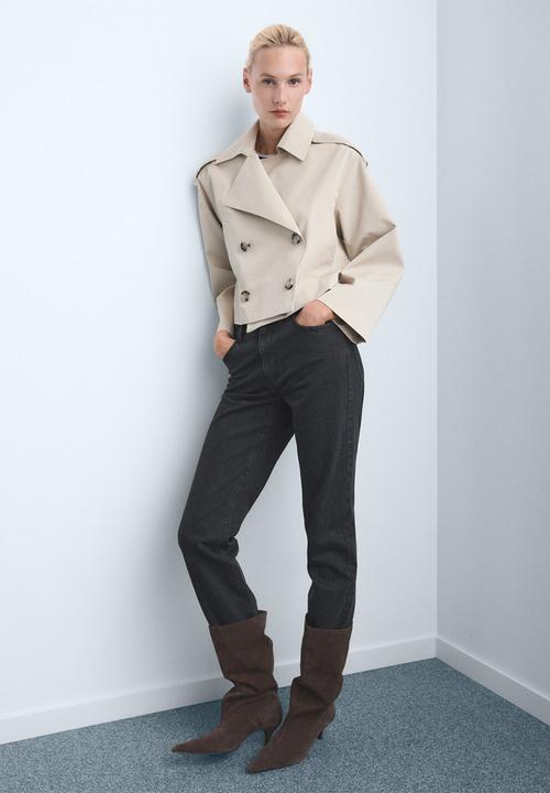MANGO - Jeans delia - open gray