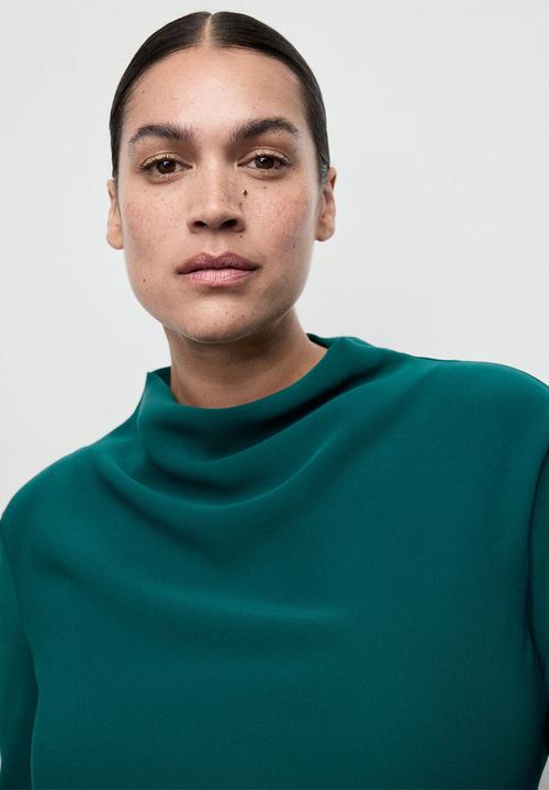 MANGO - Dress caro - medium green