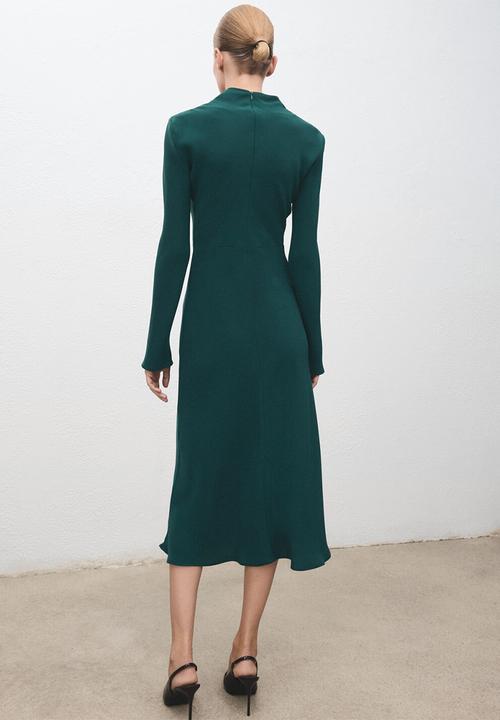 MANGO - Dress caro - medium green