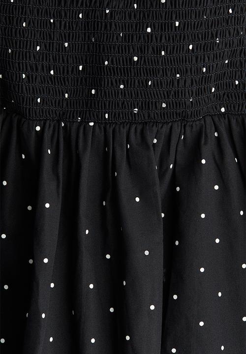 H&M - Twist-detail dress -black/spotted