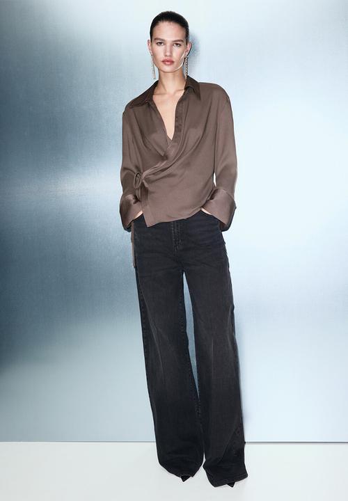MANGO - Shirt rider - medium brown