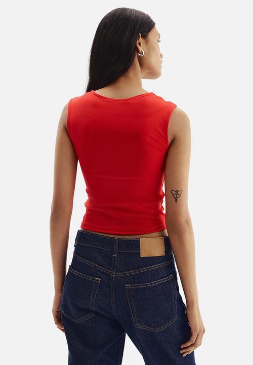 H&M - Gathered vest top - bright red