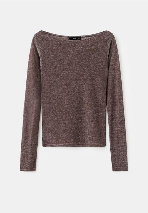 MANGO - T-shirt xlali - dark red