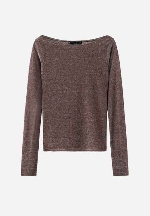 MANGO - T-shirt xlali - dark red
