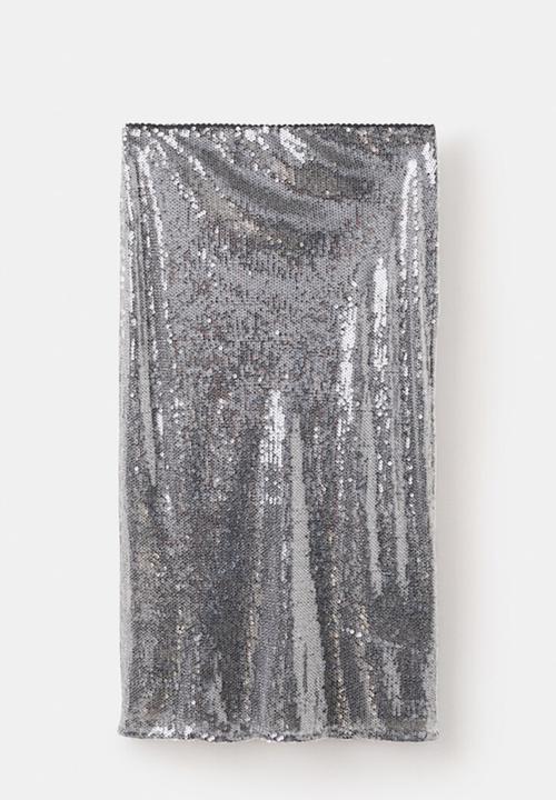 MANGO - Skirt xsparkle - gray