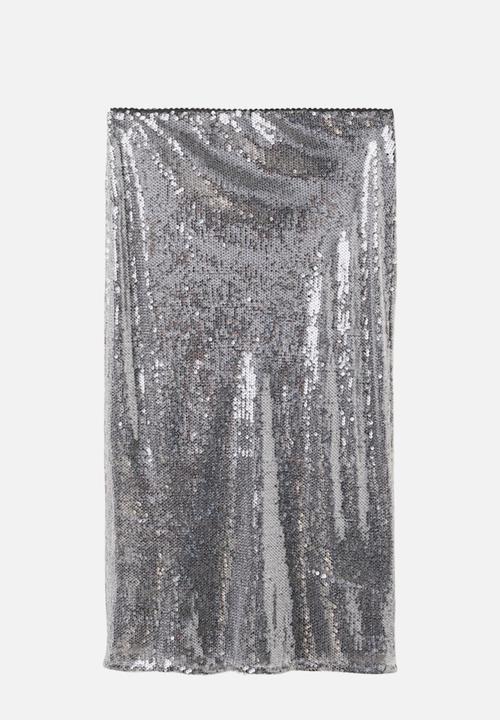 MANGO - Skirt xsparkle - gray