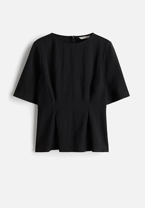 H&M - Waisted blouse - black