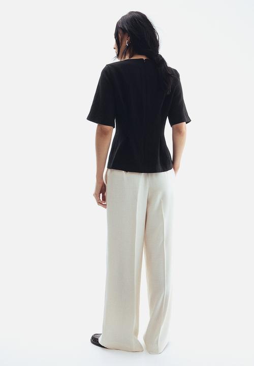 H&M - Waisted blouse - black