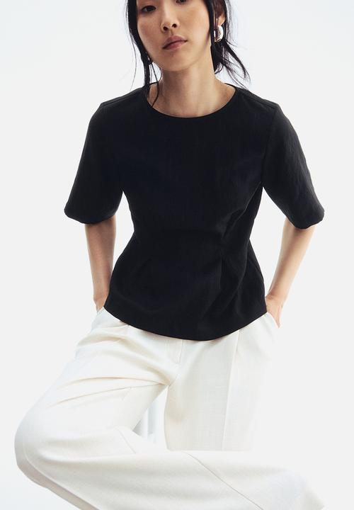 H&M - Waisted blouse - black