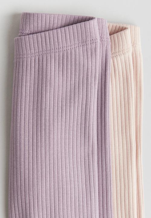 H&M - 2-Pack leggings - light purple & light pink
