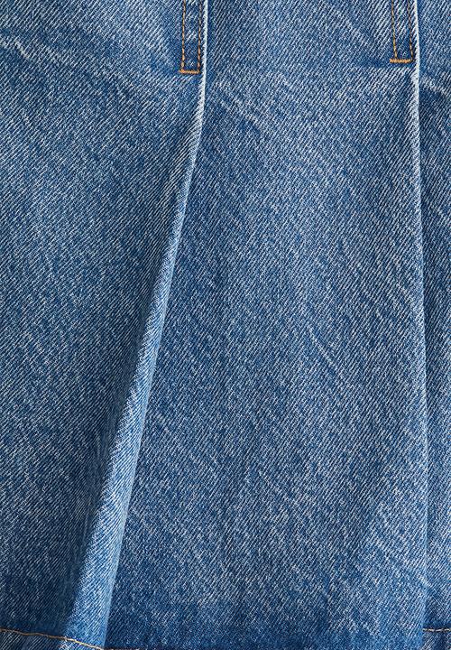 H&M - Pleated skirt - denim blue
