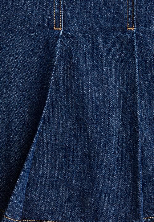 H&M - Pleated skirt - dark denim blue