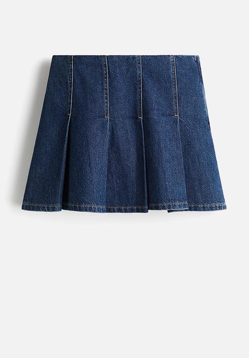 H&M - Pleated skirt - dark denim blue