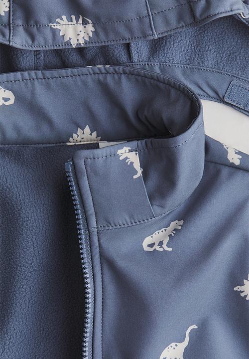 H&M - Water-resistant softshell jacket - steel blue dinosaurs