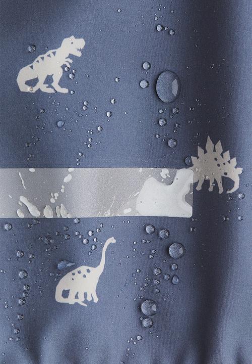 H&M - Water-resistant softshell jacket - steel blue dinosaurs