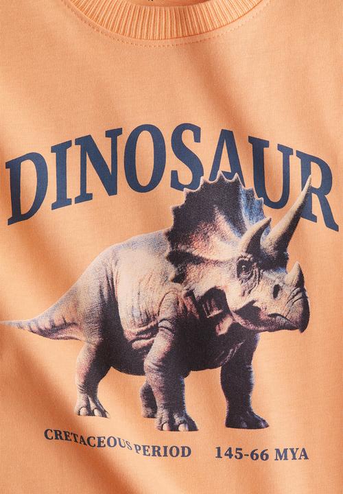 H&M - Printed T-shirt - orange dinosaur