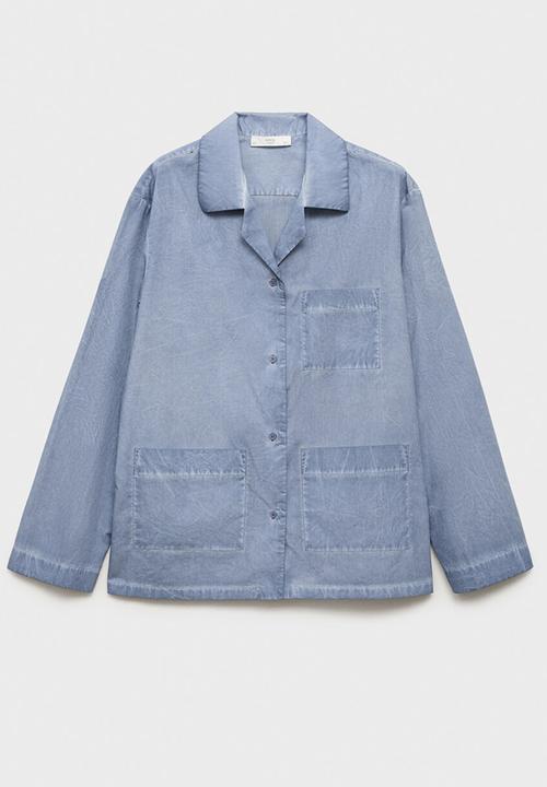 MANGO - Pyjama shirt felipe- medium blue