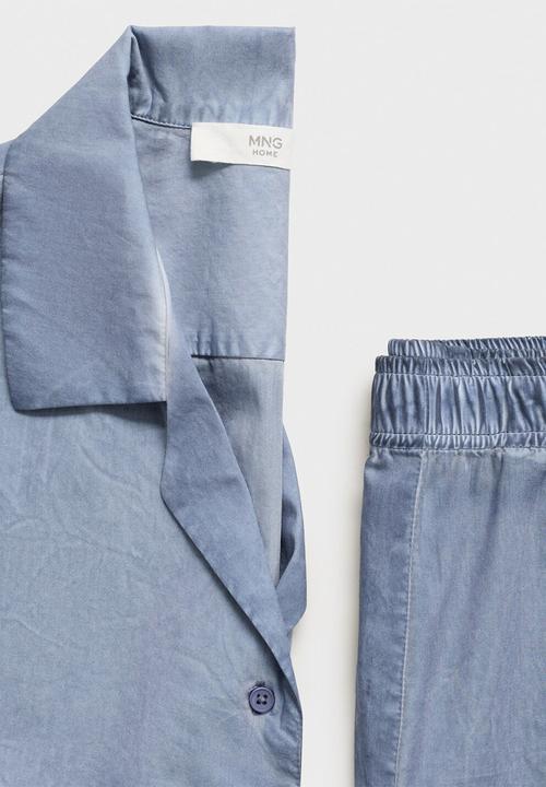 MANGO - Pyjama shirt felipe- medium blue
