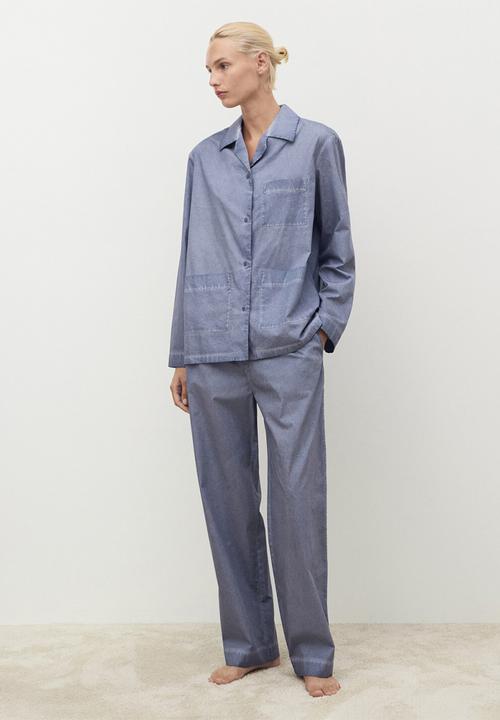 MANGO - Pyjama shirt felipe- medium blue