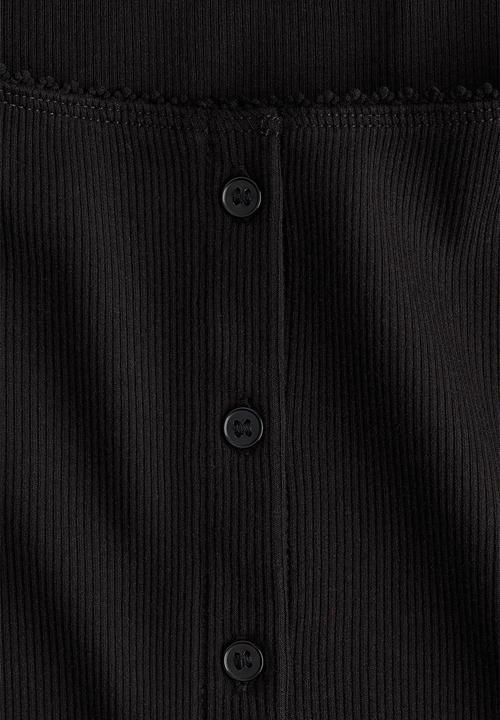 H&M - Ribbed button-front top - black